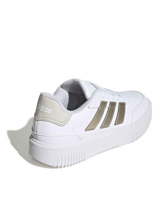 Adidas White Courtblock Trainers