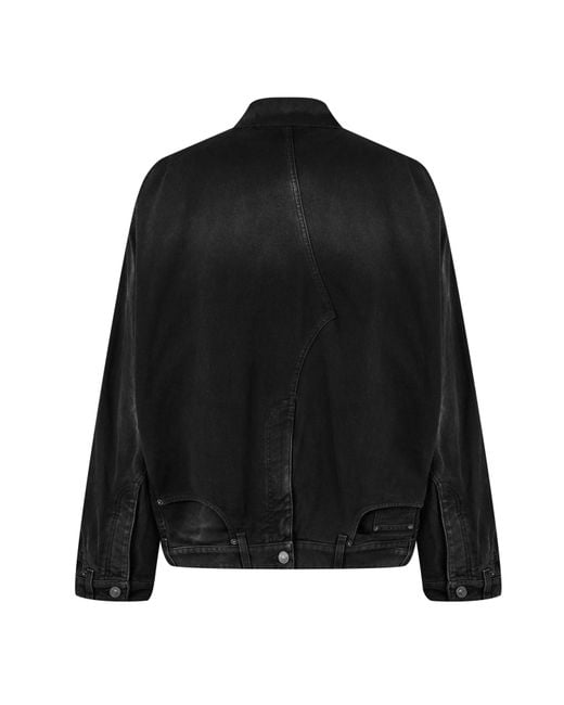 Balenciaga Black Deconstructed Cotton Long Sleeve Denim Jacket for men