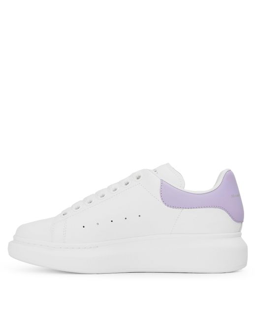McQueen White Logo Print Leather Oversized Trainers