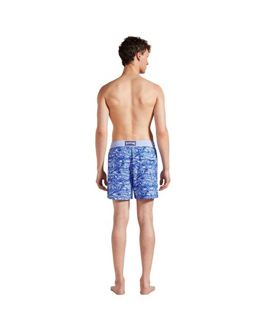 Vilebrequin Blue Swim Trunks Flocked Aquarium for men