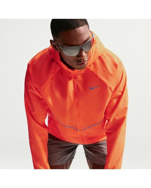 Nike Orange Miler Repel Running Jacket for men