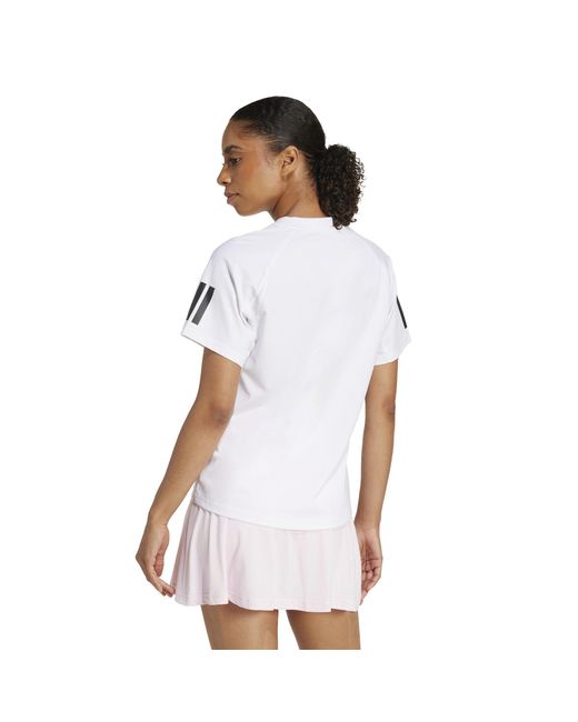 Adidas White Club 3-Stripes Tennis Climacool T-Shirt