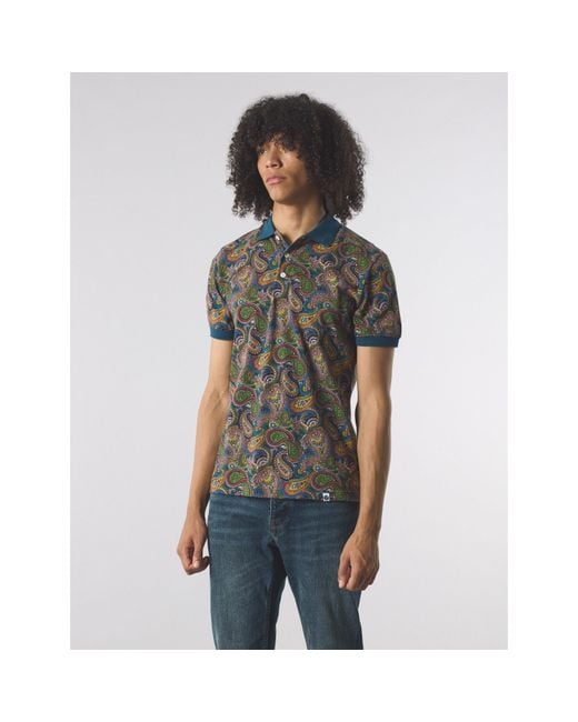 Pretty Green Blue Short-Sleeve Polo Shirt for men