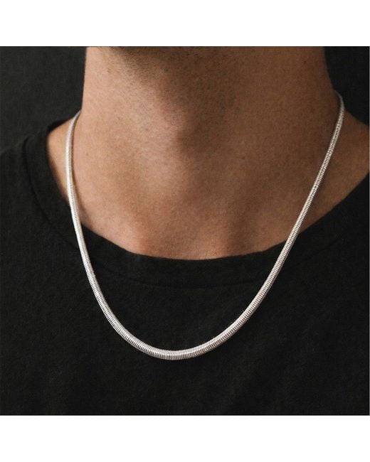 Inicio Metallic Waterproof Snake Chain Necklace for men