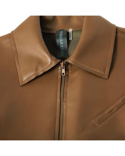 Norma Kamali Brown Cropped Bomber Jacket