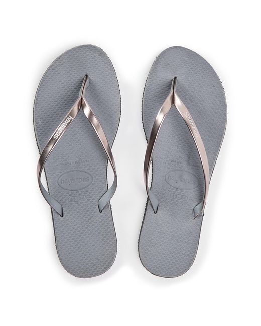 Havaianas Gray Hav. You Metallic Flip Flops