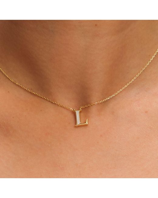 Inicio Metallic 14K Plated Pearl Initial Pendant