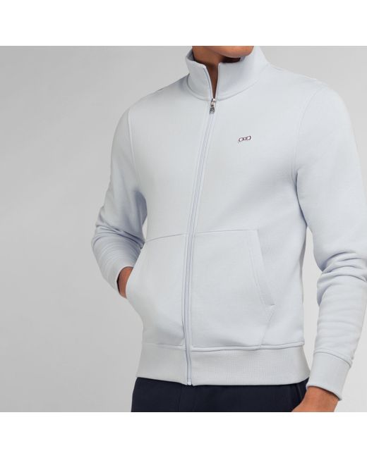 Eden Park Gray Zipped Sweatshirt, Stand-Up Collar for men