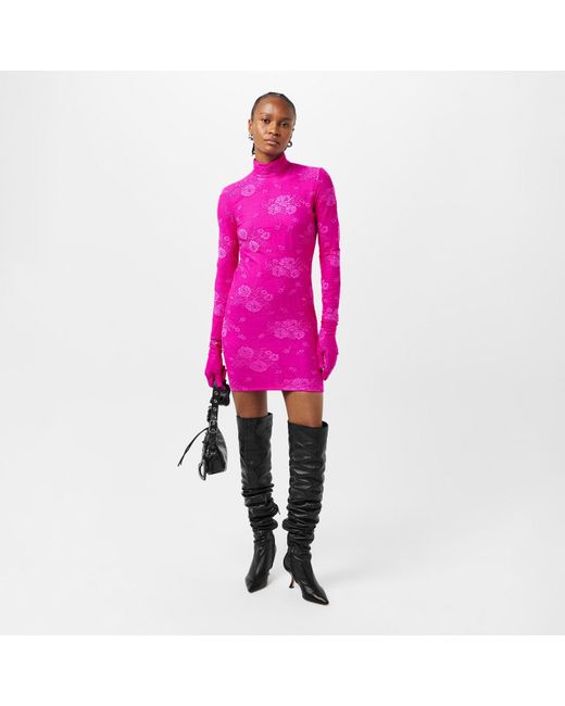Balenciaga Pink Asymmetric Wrap Dress