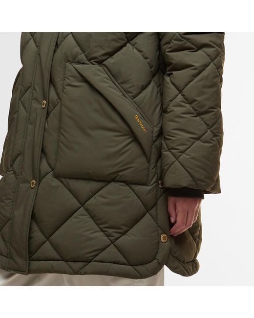 Barbour Green Kailyn Hooded Long Sleeve Medium Puffer Jacket