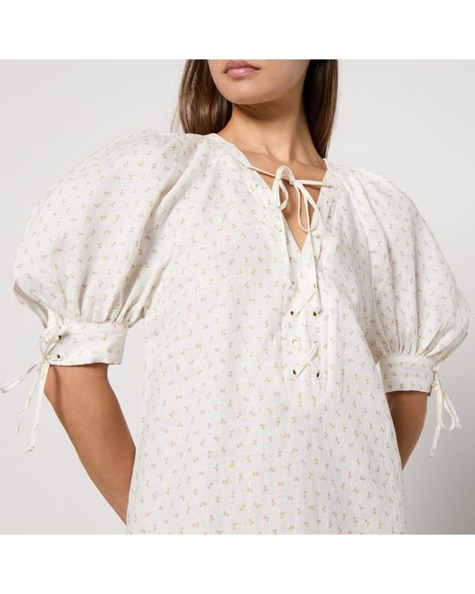 Sleeper White Garden Linen Dress