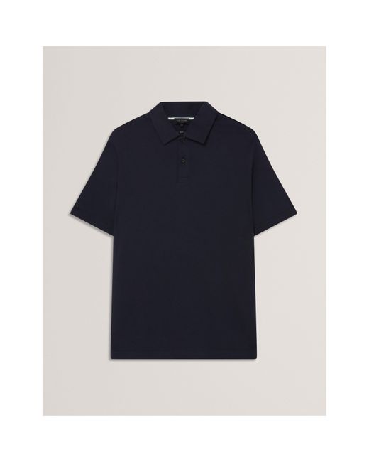 Ted Baker Blue Mercerised Short Sleeve Polo Shirt for men