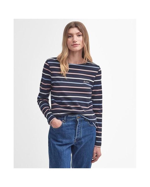 Barbour Blue Hawkins Striped Long-sleeved T-shirt