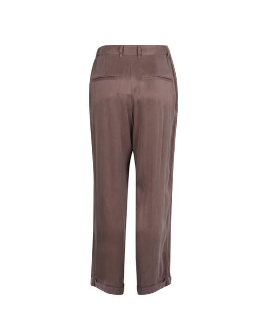 French Connection Brown Rosanna Cupro Pleat Front Trousers