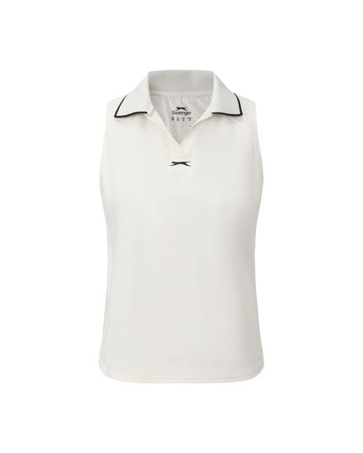 Slazenger 1881 White Sleeveless Polo Neck Performance Vest