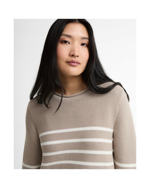 Barbour White Crew Neck Jumper