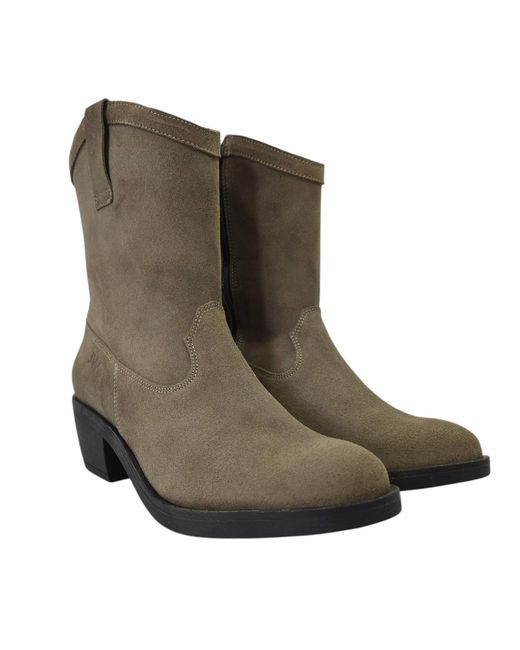 Jack Wills Green Jw Dalida Suede Calf Chunky Heel Hiker Boots