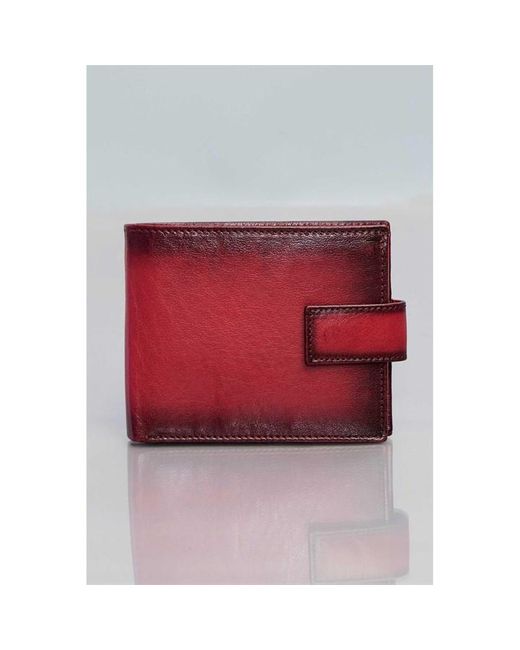 Primehide Red Carlton Bifold Tab Rfid Leather Wallet for men