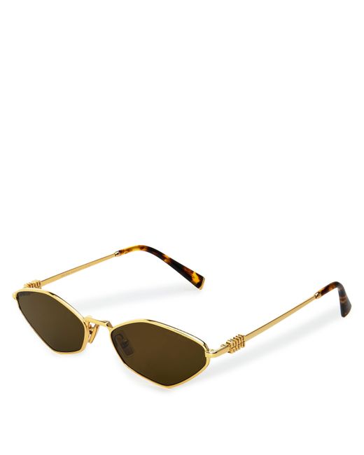 Miu Miu Brown Hexagon Sunglasses