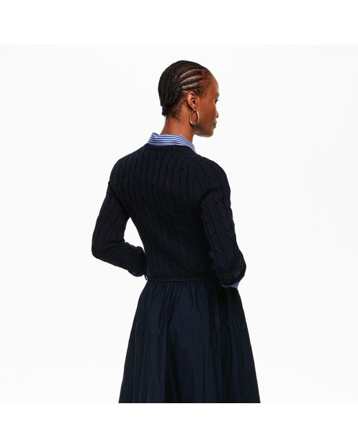 Polo Ralph Lauren Blue Cable-Knit Cotton Dress