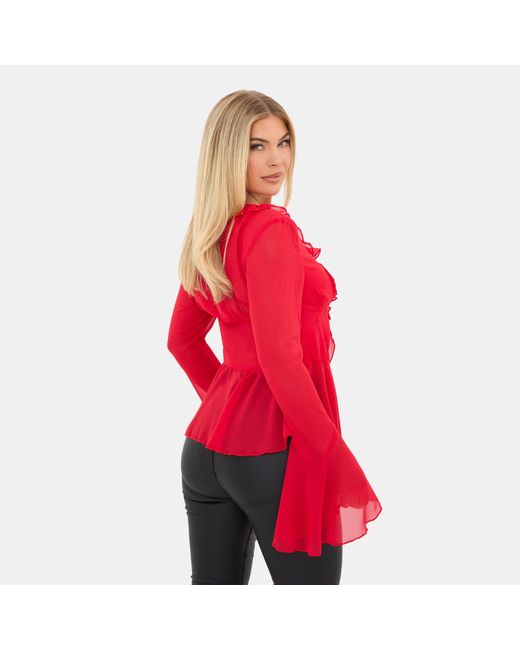 I Saw It First Red Ruffle Top