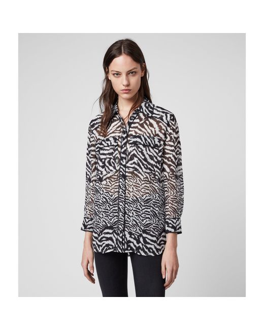 AllSaints Black Esther Remix Shirt
