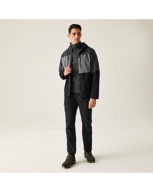 Regatta Black Maland Waterproof Hooded Jacket for men