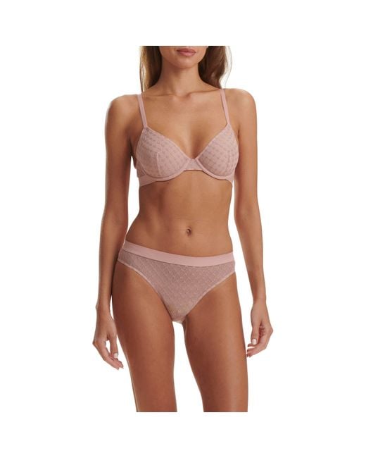 Wolford Pink Logo Lace Underwire Bra