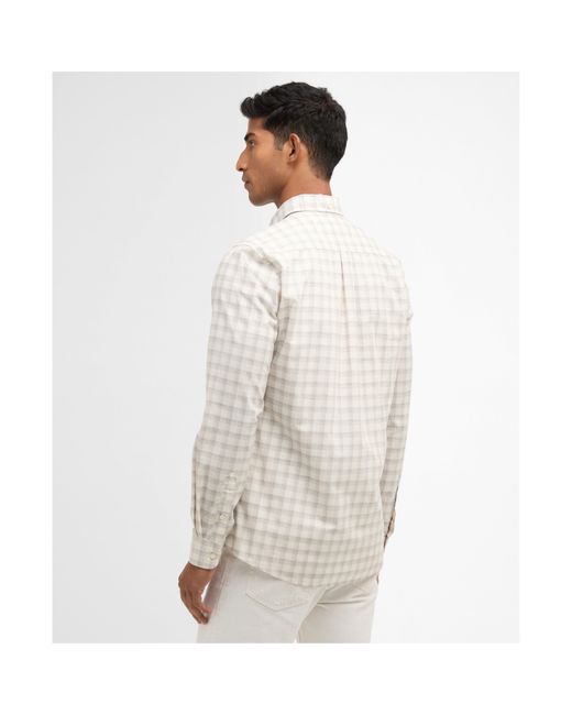 Barbour Gray Patterned Short Sleeve Shirt for men