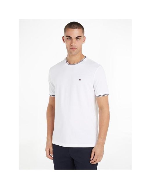 Tommy Hilfiger White Tommy Tipped Collr T Sn43 for men