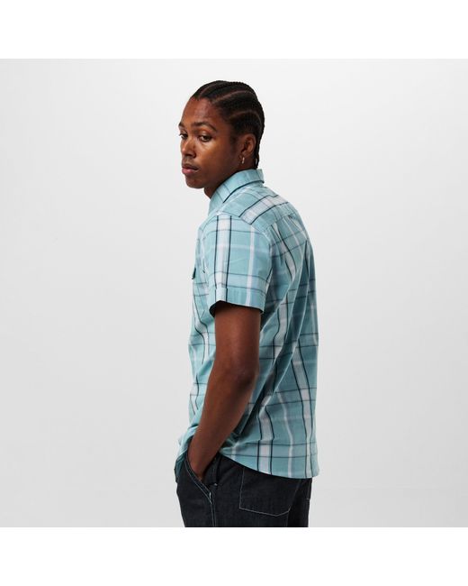 Bench Blue Giala Short-Sleeve Patterned Shirt for men
