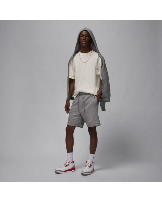 Nike Gray Aj Brooklyn Fleece Shorts for men