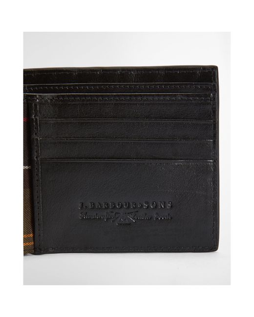 Barbour Black Farne Woven Leather Wallet for men