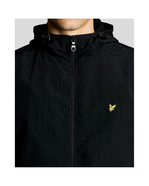 Lyle & Scott Black Lyle & Scott Water Resistant Zip Through Jacket for men