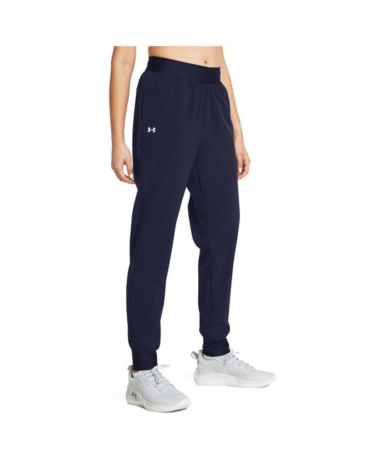 Under Armour Blue High Rise Woven Performance Tracksuit Bottom