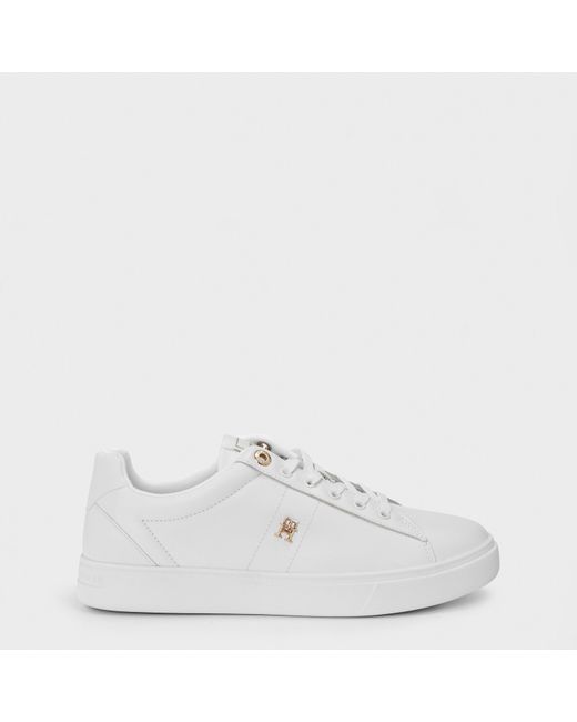 Tommy Hilfiger White Elevated Court Trainers