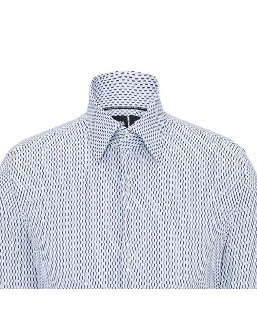 Boss Blue P Hank Kent Long Sleeve Oxford Shirt for men