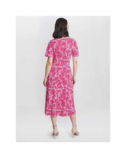 Gina Bacconi Pink Lacey Fit And Flare Dress