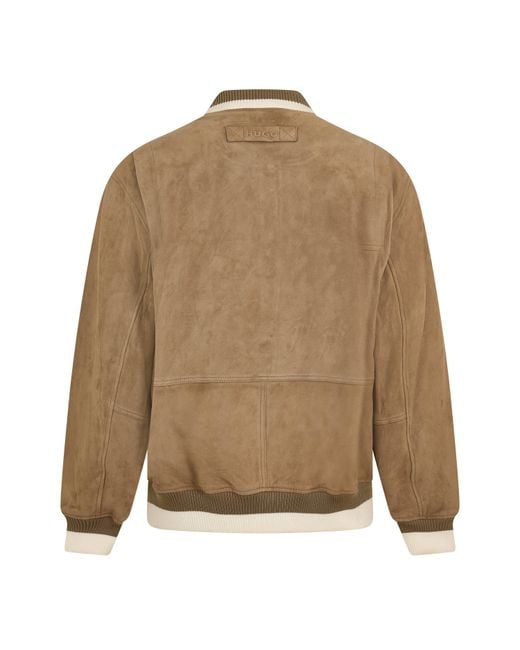 HUGO Brown 10267246 01 Leather Jacket for men