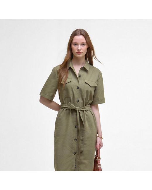 Barbour Green Nicole Shirt Dress