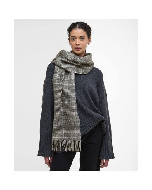 Barbour Gray Noelle Reversible Check Scarf