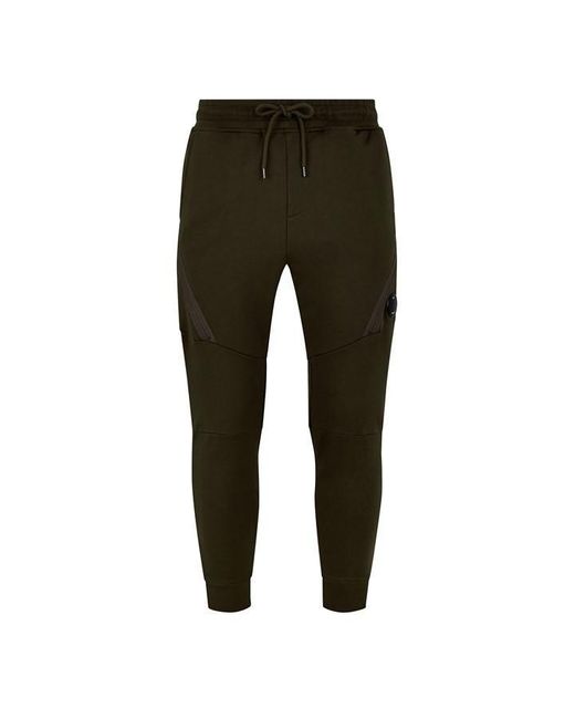 C P Company Green Fleece Tapered joggers for men