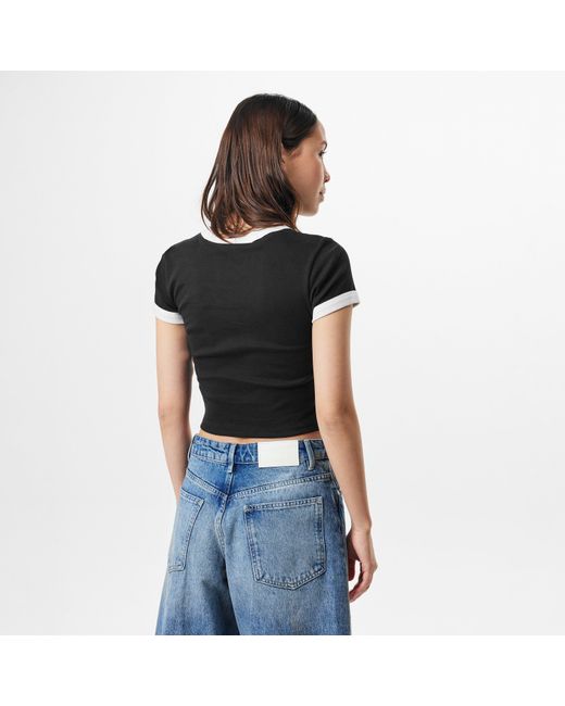 HUGO Black Dalia Baby Ringer T Shirt