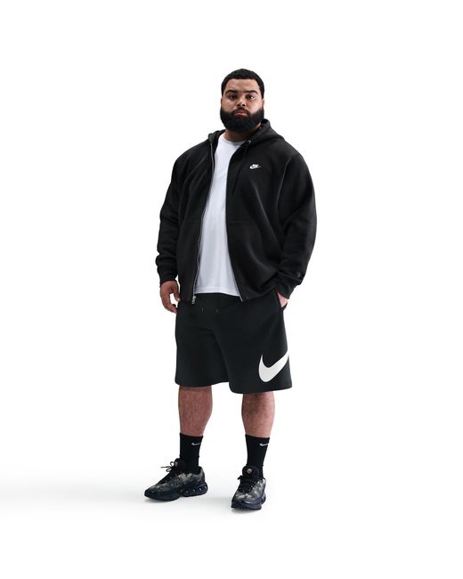 Nike Black Sportswear Club Graphic Shorts for men