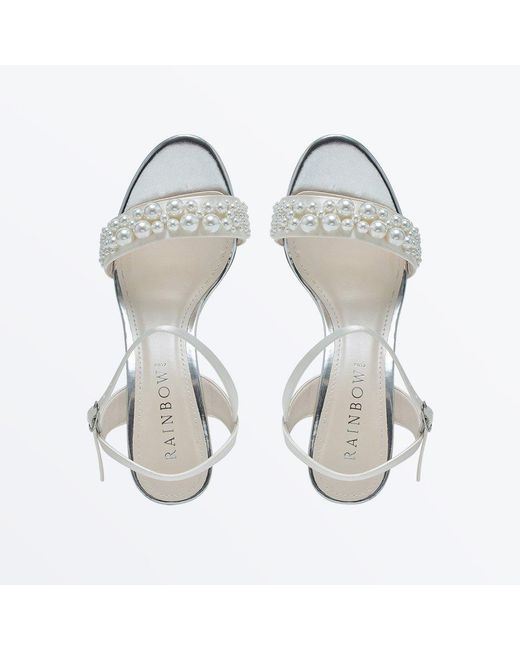 Rainbow Sandals White Block Court Shoes