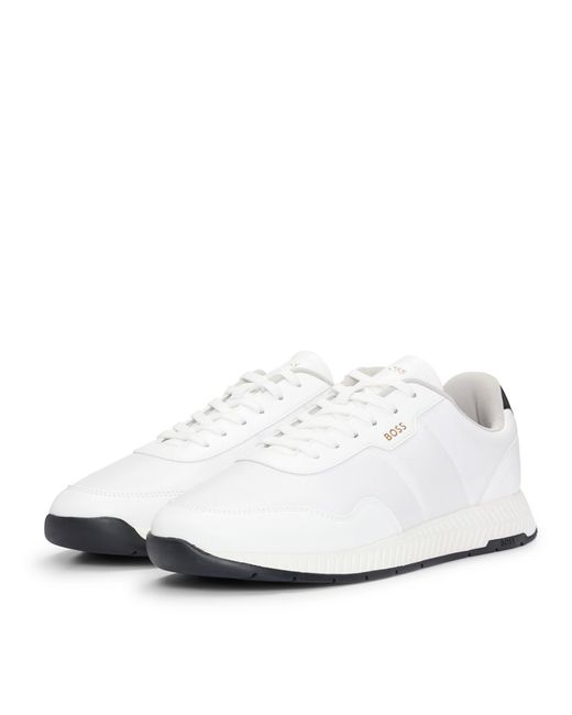 Boss White Titanium Runner Trainers for men