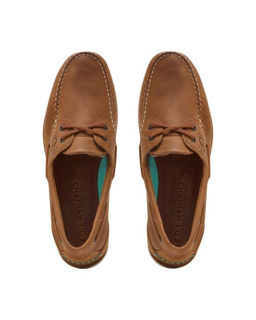 Chatham Brown Boat Shoes for men