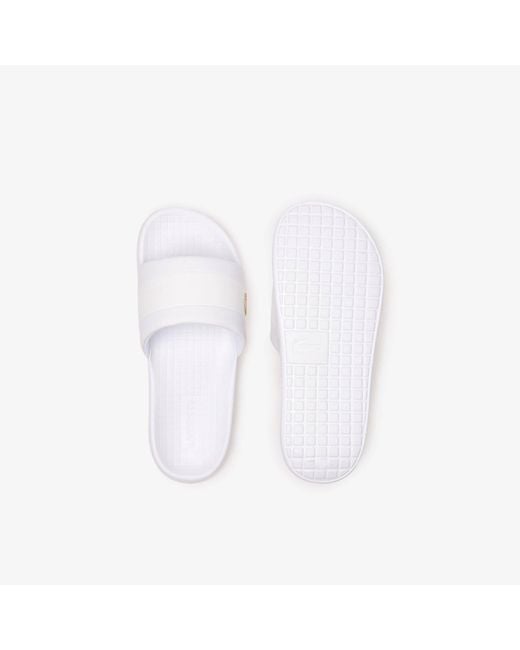 Lacoste White Serve Metal Slides for men