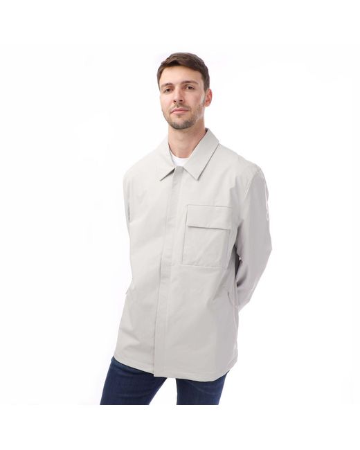 Belstaff White Cotton Twill Challenger Overshirt for men