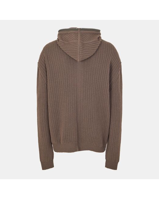 Rick Owens Brown Asymmetric Zip Hoodie for men